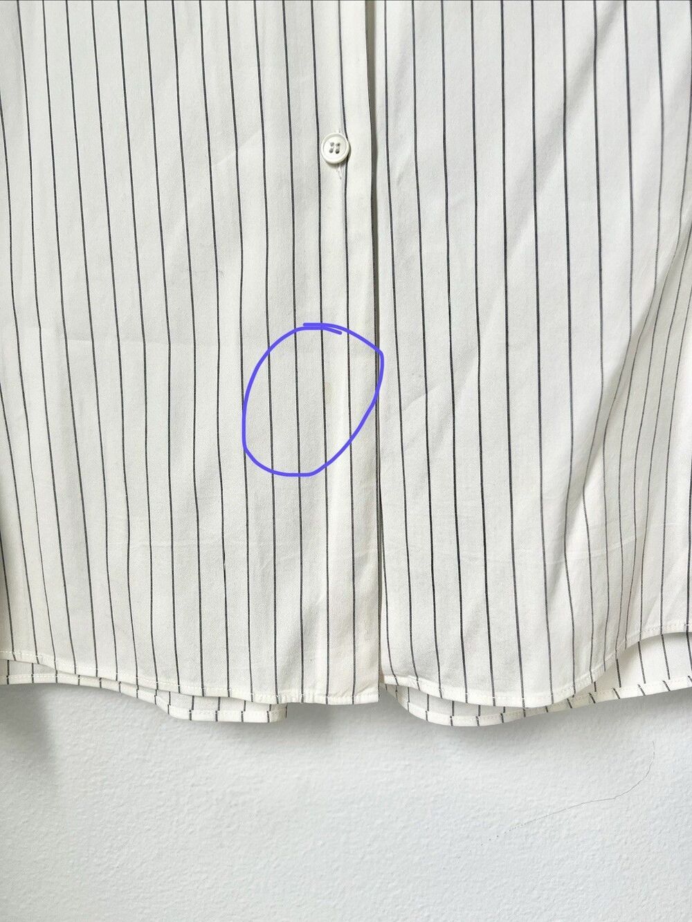 Lafayette 148 Tunic Blouse M/L White Stripe Button Down Lagenlook Artsy Modern - Picture 15 of 16